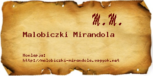 Malobiczki Mirandola névjegykártya
